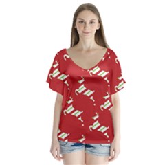 Christmas Card Christmas Card Flutter Sleeve Top by Nexatart