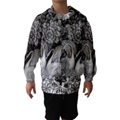 Swans Floral Pattern Vintage Hooded Wind Breaker (kids) by Nexatart