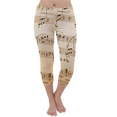 Music Notes Background Capri Winter Leggings  by Nexatart