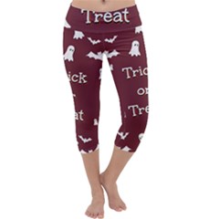 Halloween Free Card Trick Or Treat Capri Yoga Leggings by Nexatart