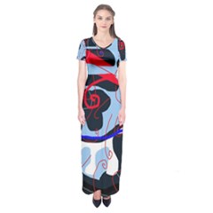 Abstraction Short Sleeve Maxi Dress by Valentinaart