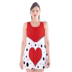 Red Heart Scoop Neck Skater Dress by Valentinaart