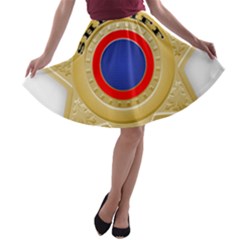 Sheriff S Star Sheriff Star Chief A-line Skater Skirt by Nexatart