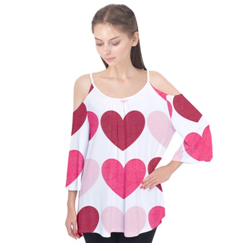 Valentine S Day Hearts Flutter Tees by Nexatart