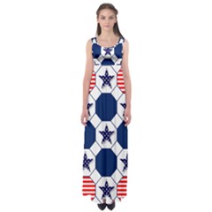 Patriotic Symbolic Red White Blue Empire Waist Maxi Dress by Nexatart