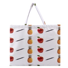 Ppap Pen Pineapple Apple Pen Zipper Large Tote Bag by Nexatart