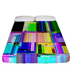 Glitch Art Abstract Fitted Sheet (california King Size) by Nexatart