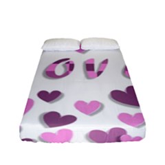 Love Valentine S Day 3d Fabric Fitted Sheet (full/ Double Size) by Nexatart