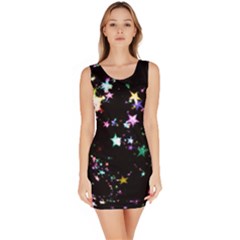 Star Ball About Pile Christmas Sleeveless Bodycon Dress by Nexatart