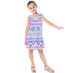 Tribal Pastel Hipster  Kids  Sleeveless Dress by Brittlevirginclothing