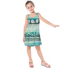 Deep Blue Tribal Kids  Sleeveless Dress by Brittlevirginclothing