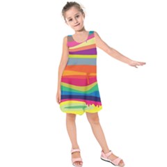 Melting Paint Kids  Sleeveless Dress by Brittlevirginclothing