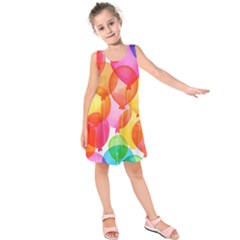 Rainbow Balloon Kids  Sleeveless Dress by Brittlevirginclothing