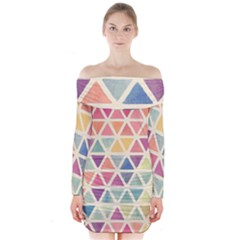 Colorful Triangle Long Sleeve Off Shoulder Dress by Brittlevirginclothing