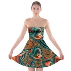 Painted Fractal Strapless Bra Top Dress by Fractalworld