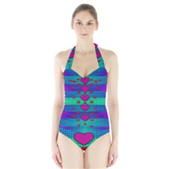 Hearts Weave Halter Swimsuit by pepitasart