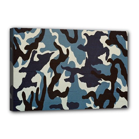 Blue Water Camouflage Canvas 18  X 12  by Nexatart