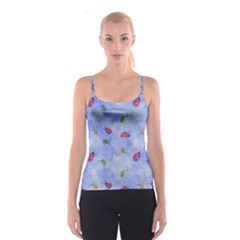 Ladybug Blue Nature Spaghetti Strap Top by Nexatart