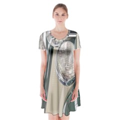 Auto Automotive Classic Spotlight Short Sleeve V-neck Flare Dress by Nexatart