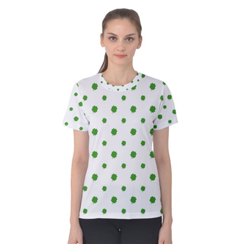 Saint Patrick Motif Pattern Women s Cotton Tee by dflcprintsclothing