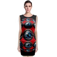 Camera Monitoring Security Sleeveless Velvet Midi Dress by Nexatart