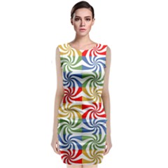 Candy Pattern  Classic Sleeveless Midi Dress by Nexatart