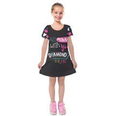 My Every Moment Spent With You Is Diamond To Me / Diamonds Hearts Lips Pattern (black) Kids  Short Sleeve Velvet Dress by FashionFling