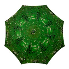 Circuit Board Golf Umbrellas by Nexatart