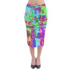 Compression Pattern Generator Velvet Midi Pencil Skirt by Nexatart