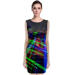 Electronics Board Computer Trace Sleeveless Velvet Midi Dress by Nexatart