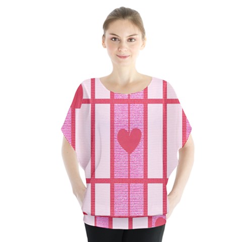 Fabric Magenta Texture Textile Love Hearth Blouse by Nexatart