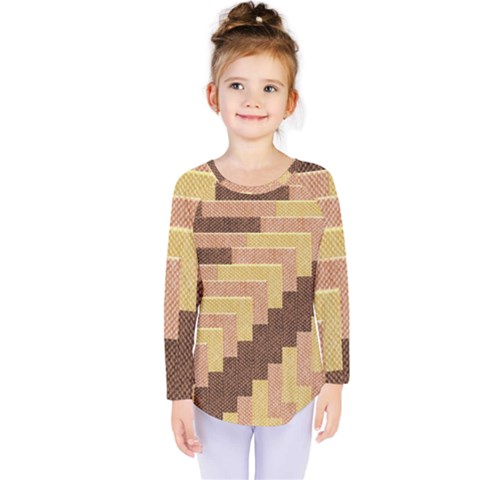 Fabric Textile Tiered Fashion Kids  Long Sleeve Tee by Nexatart