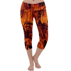 Fire Easter Easter Fire Flame Capri Yoga Leggings by Nexatart