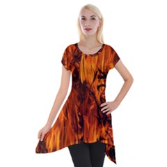 Fire Easter Easter Fire Flame Short Sleeve Side Drop Tunic by Nexatart