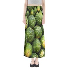 Food Summer Pattern Green Watermelon Maxi Skirts by Nexatart