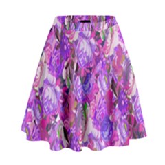 Flowers Abstract Digital Art High Waist Skirt by Nexatart