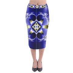 Fractal Fantasy Blue Beauty Velvet Midi Pencil Skirt by Nexatart