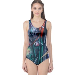 Graffiti Art Urban Design Paint One Piece Swimsuit by Nexatart