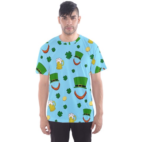 St  Patrick s Day Pattern Men s Sport Mesh Tee by Valentinaart