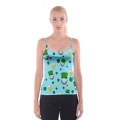 St  Patrick s Day Pattern Spaghetti Strap Top by Valentinaart