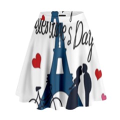 Valentine s Day - Paris High Waist Skirt by Valentinaart