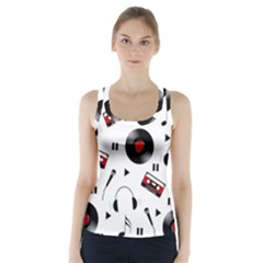 Music Pattern Racer Back Sports Top by Valentinaart