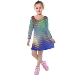 Metallizer Art Glass Kids  Long Sleeve Velvet Dress by Nexatart