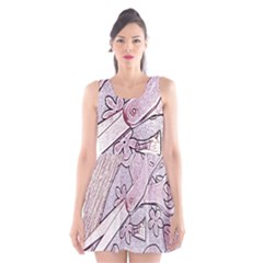 Newspaper Patterns Cutting Up Fabric Scoop Neck Skater Dress by Nexatart