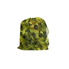 Olive Seamless Camouflage Pattern Drawstring Pouches (small)  by Nexatart