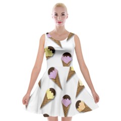 Ice Cream Pattern Velvet Skater Dress by Valentinaart