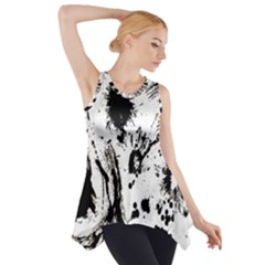 Pattern Color Painting Dab Black Side Drop Tank Tunic by Nexatart