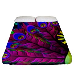 Peacock Abstract Digital Art Fitted Sheet (king Size) by Nexatart