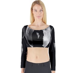 Silhouette Of Lovers Long Sleeve Crop Top by Nexatart