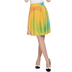 Rainbow Swirl A-line Skirt by OneStopGiftShop